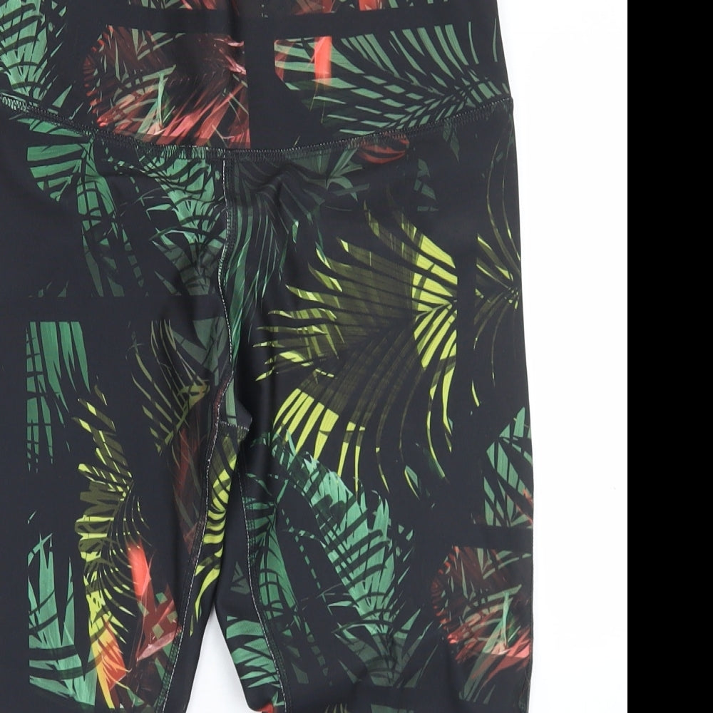 NEXT Womens Green Floral Polyester Compression Shorts Size 14 L18 in Regular