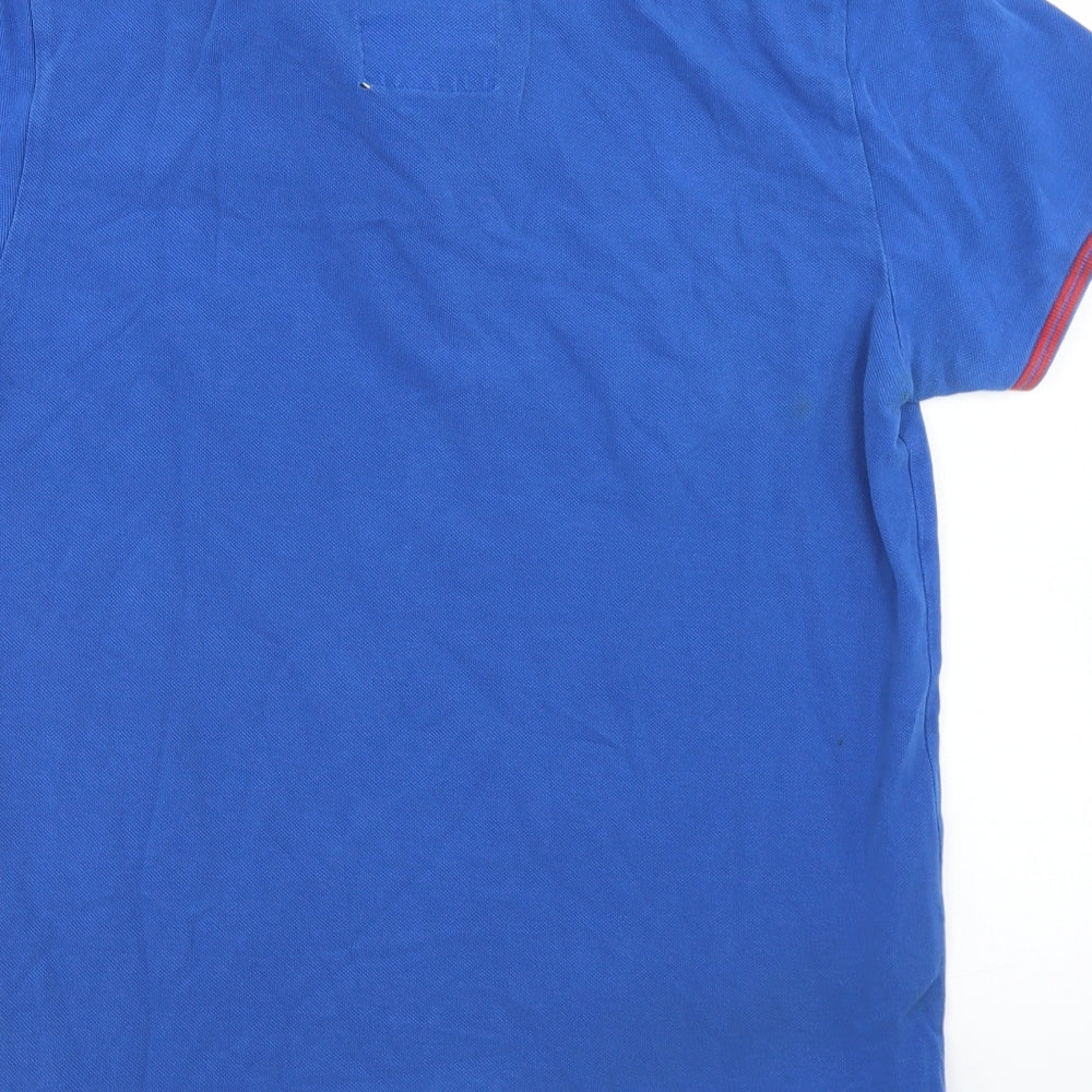 Tokyo Laundry Mens Blue  Cotton  Polo Size M Collared Button