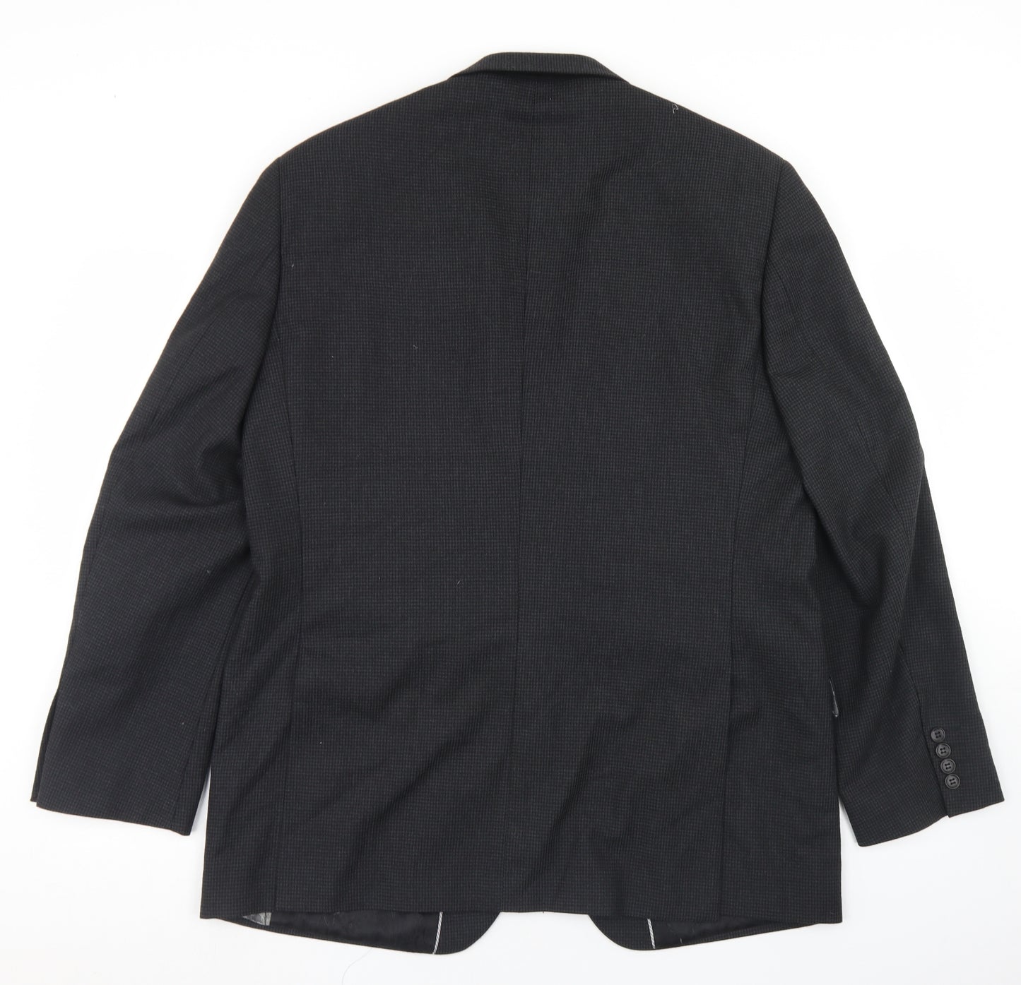 Monsoon Mens Black Houndstooth Wool Jacket Blazer Size 42