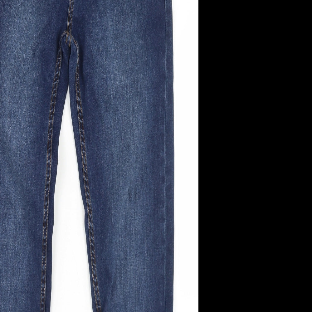 Gaani Mens Blue  Cotton Skinny Jeans Size 32 in L32 in Regular Button