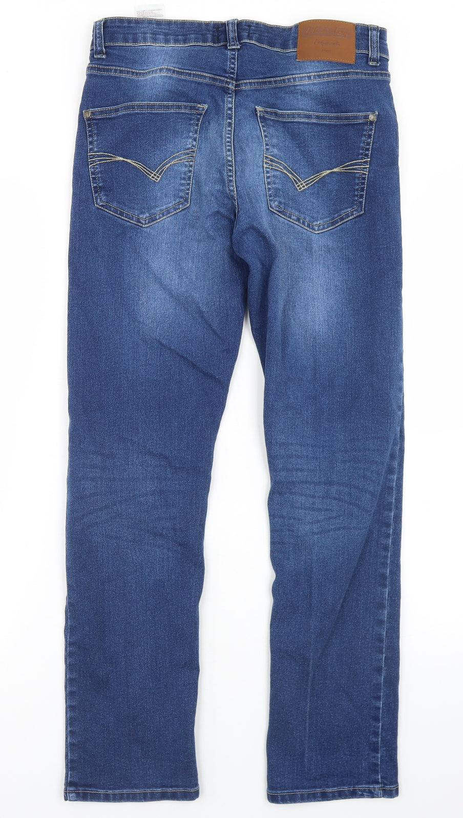 Life & Glory Mens Blue  Cotton Straight Jeans Size 30 in L28 in Regular Button