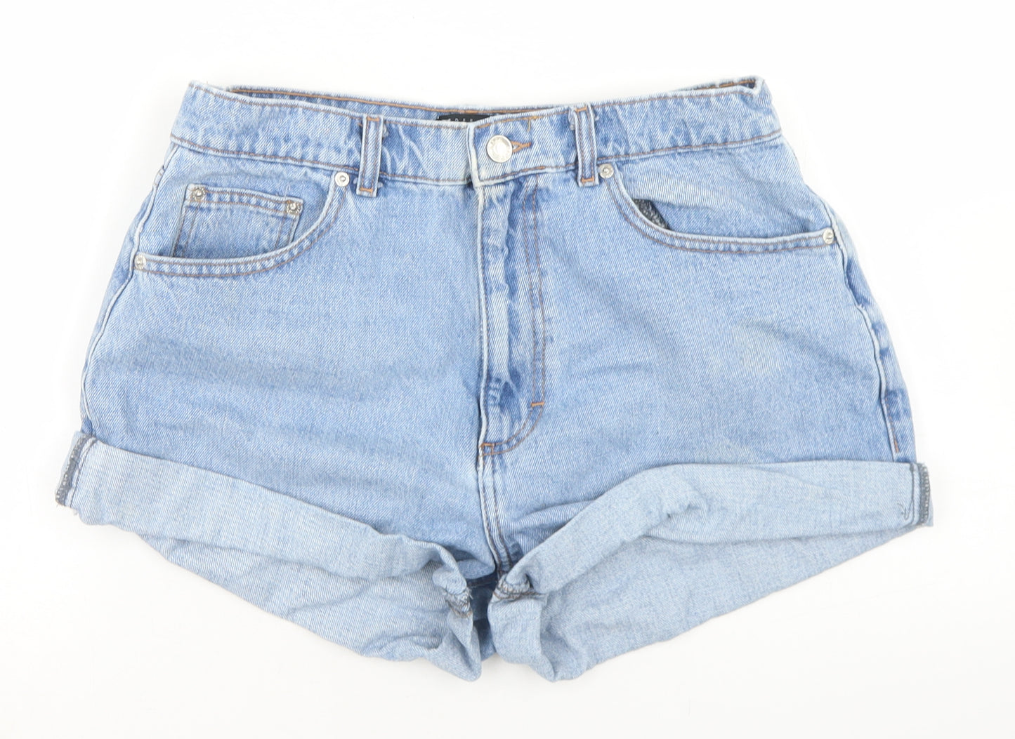 ASOS Womens Blue  Cotton Hot Pants Shorts Size 12 L3 in Regular Button