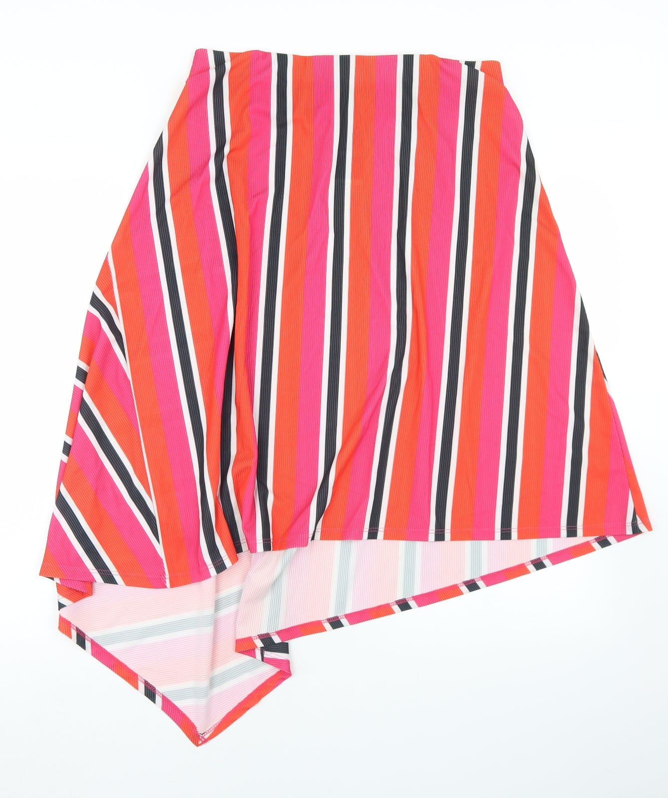 George Womens Pink Striped Polyester Peasant Skirt Size 14