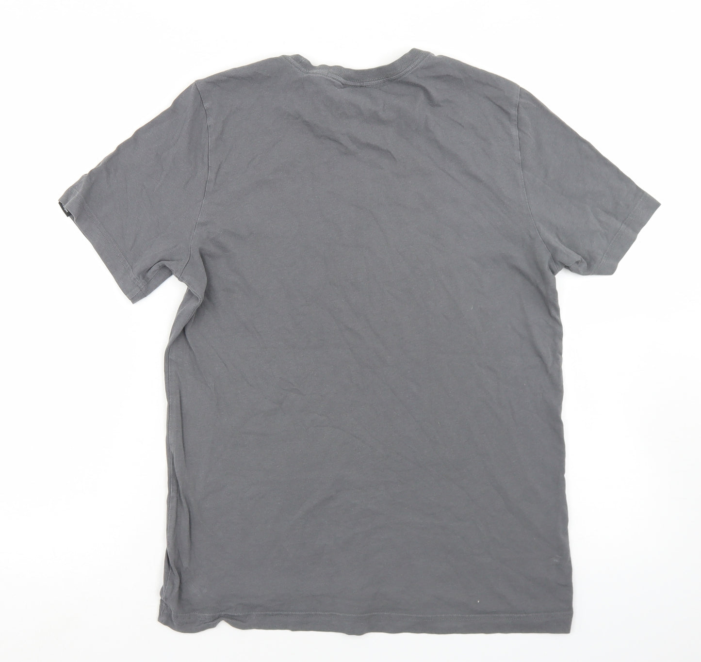 adidas Boys Grey  Cotton Basic T-Shirt Size 13-14 Years Crew Neck