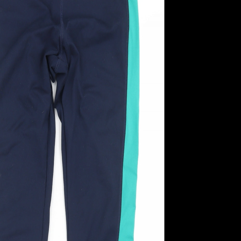 Dunnes Stores Womens Blue Colourblock Polyester Compression Leggings Size M L25 in Regular