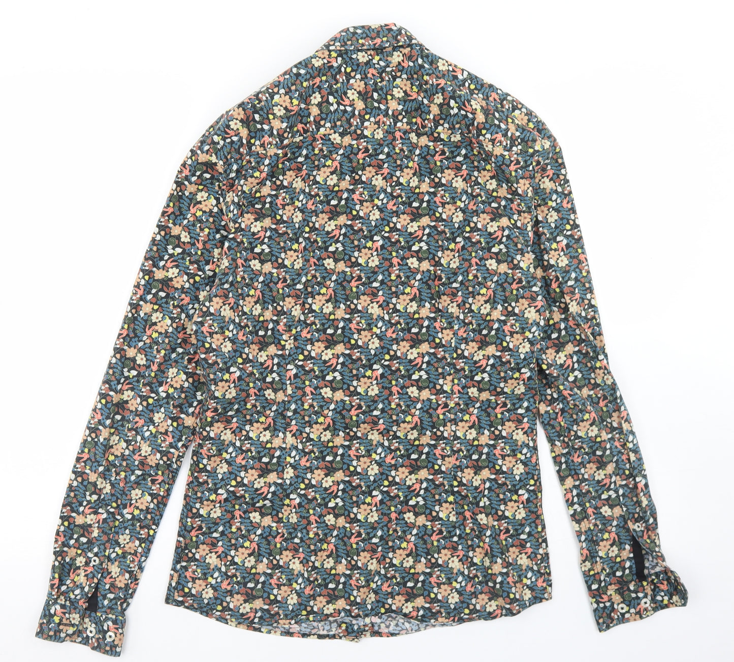 ASOS Mens Multicoloured Floral Cotton  Button-Up Size S Collared Button