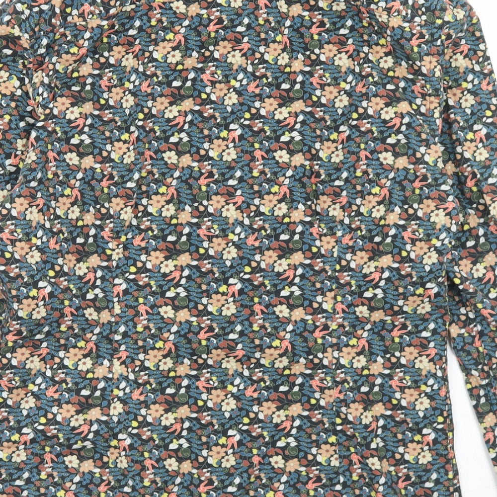 ASOS Mens Multicoloured Floral Cotton  Button-Up Size S Collared Button