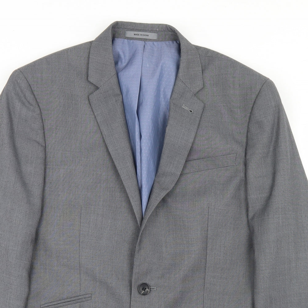 Cedar Wood State Mens Grey  Polyester Jacket Blazer Size 38