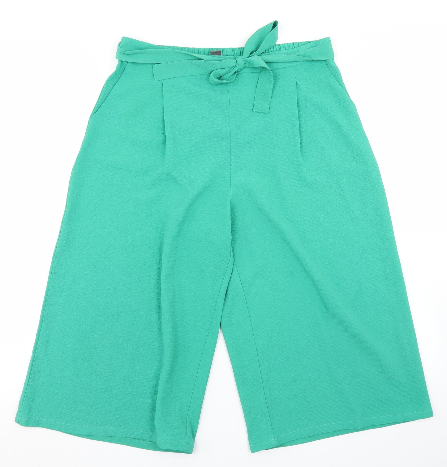 Primark Womens Green  Polyester Culotte Shorts Size 14 L16 in Regular