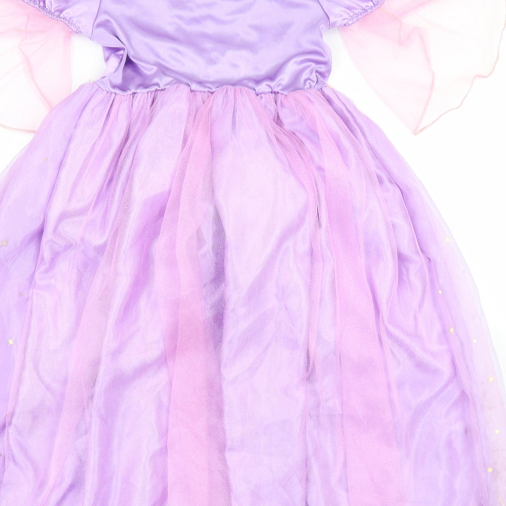 George Girls Purple  Polyester Ball Gown  Size 5-6 Years  Round Neck  - Rapunzel Dress Up