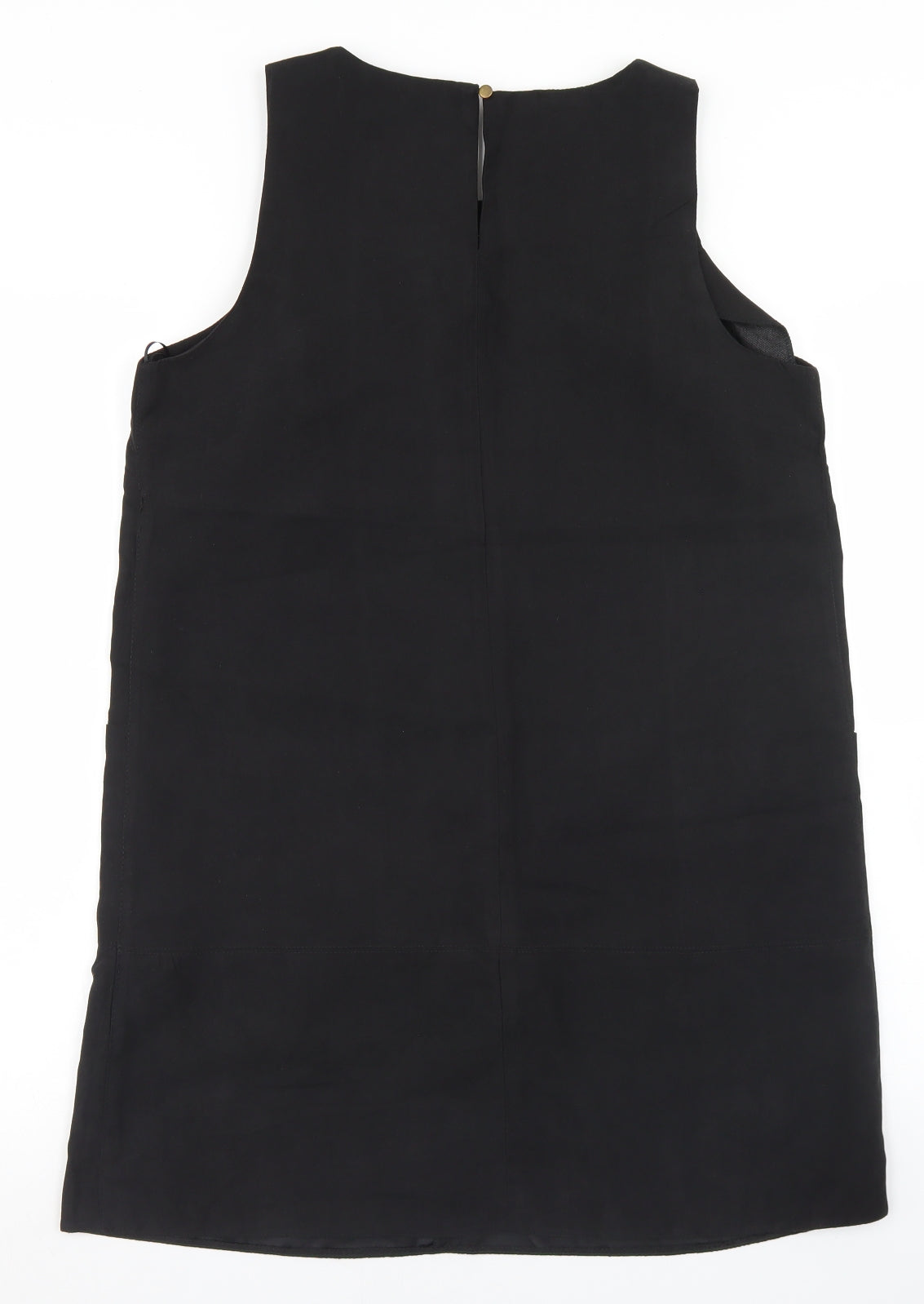 Red Herring Womens Black  Polyester Shift  Size 12  Round Neck Button