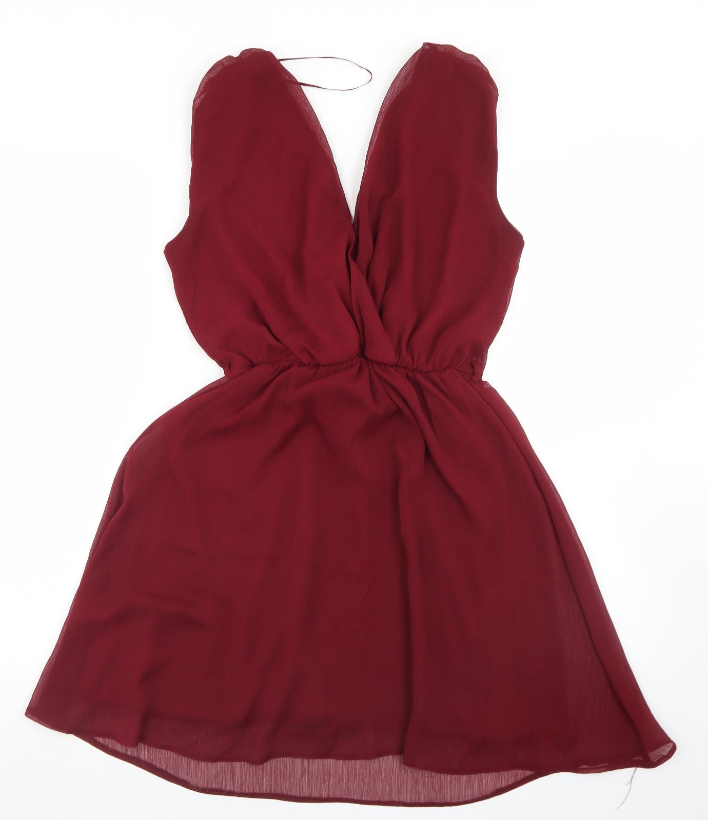 Dorothy Perkins Womens Red  Polyester Skater Dress  Size 10  V-Neck