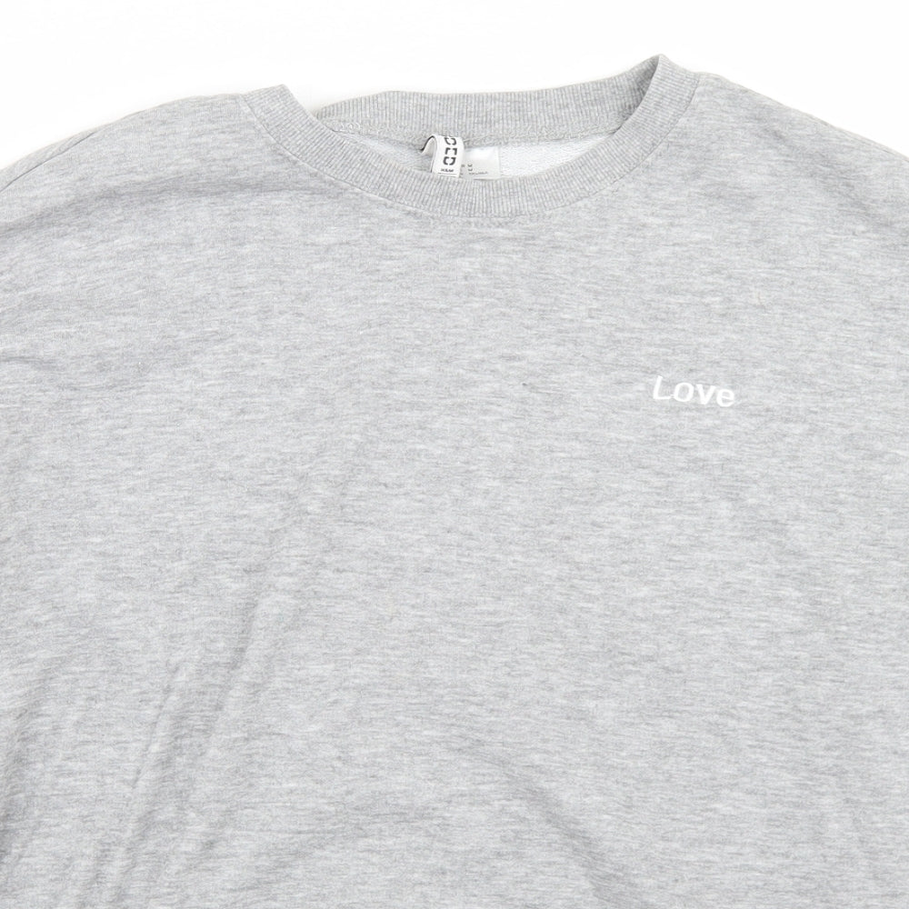 Divided Womens Grey  Cotton Pullover Sweatshirt Size M