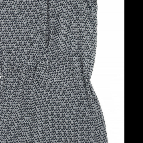 H&M Womens Blue Geometric Polyester Shift  Size 12  V-Neck