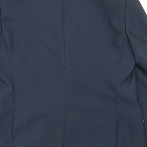 Preworn Mens Blue  Polyester Jacket Blazer Size 40