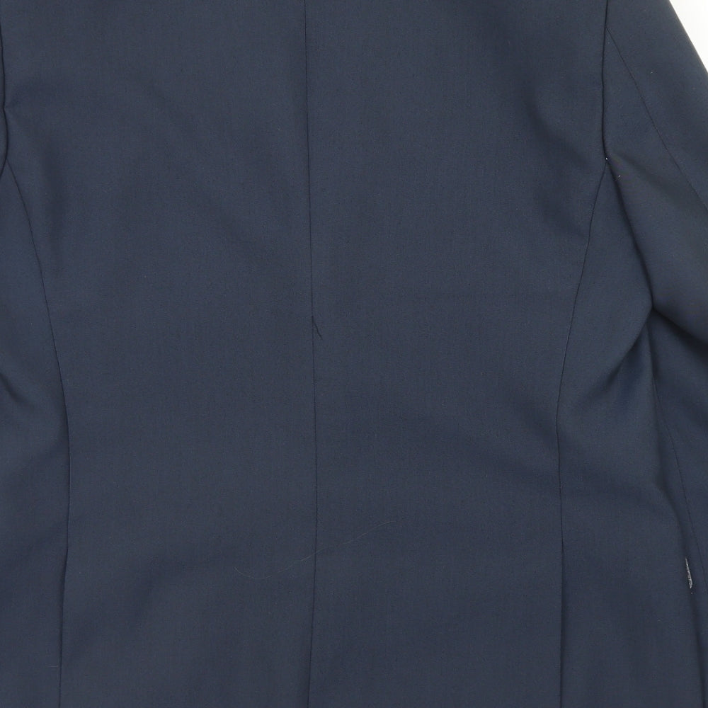 Preworn Mens Blue  Polyester Jacket Blazer Size 40