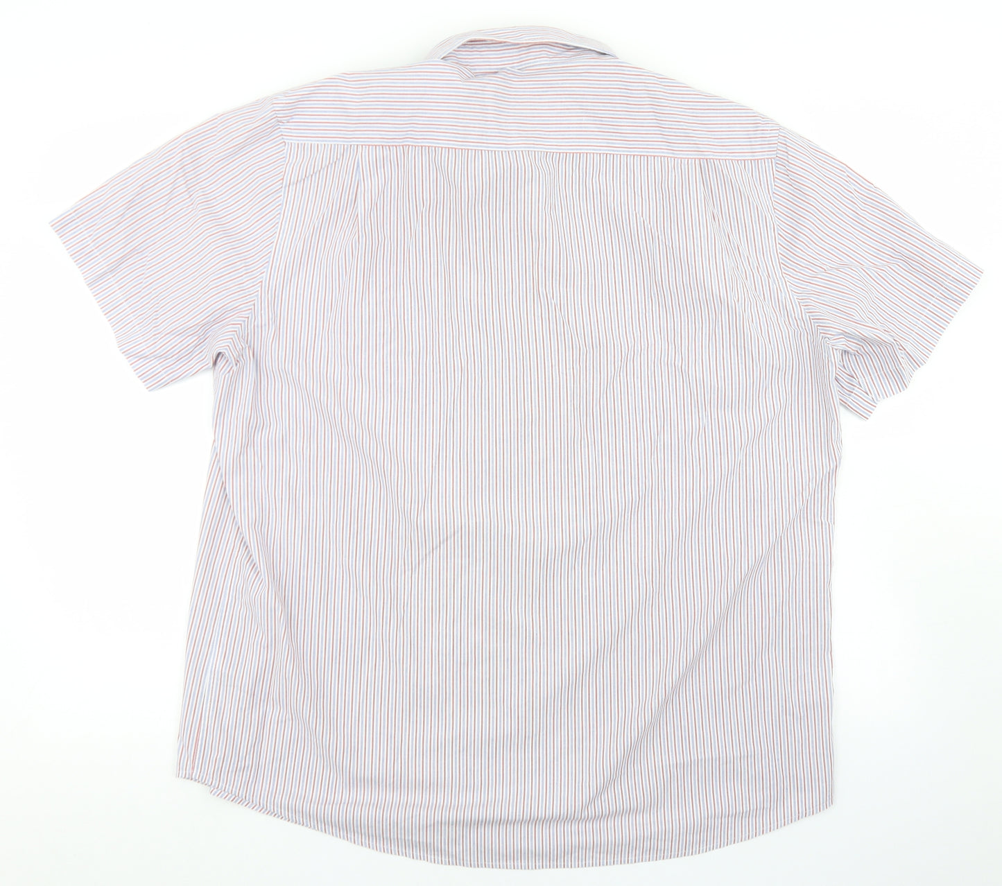 Dunnes Stores Mens Red Striped Cotton  Button-Up Size 2XL Collared Button