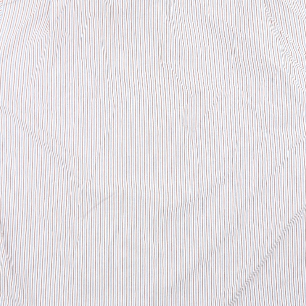 Dunnes Stores Mens Red Striped Cotton  Button-Up Size 2XL Collared Button