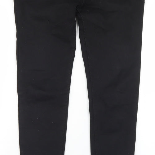 Preworn Womens Black  Cotton Skinny Jeans Size 32 in L30 in Regular Button