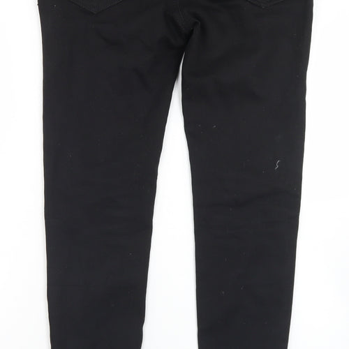 Preworn Womens Black  Cotton Skinny Jeans Size 32 in L30 in Regular Button