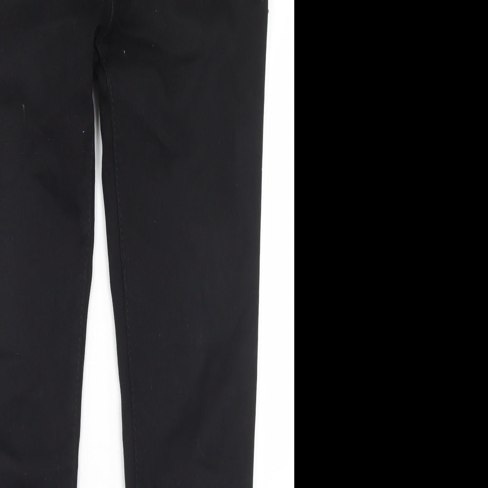 Preworn Womens Black  Cotton Skinny Jeans Size 32 in L30 in Regular Button