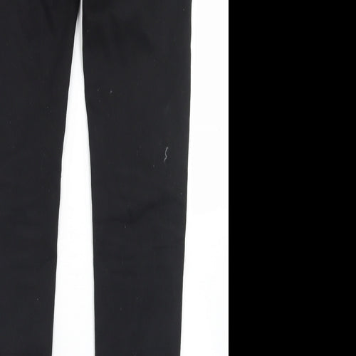 Preworn Womens Black  Cotton Skinny Jeans Size 32 in L30 in Regular Button