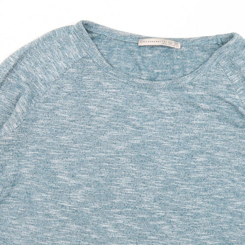 Atmosphere Womens Blue  Polyester Basic T-Shirt Size 8 Round Neck