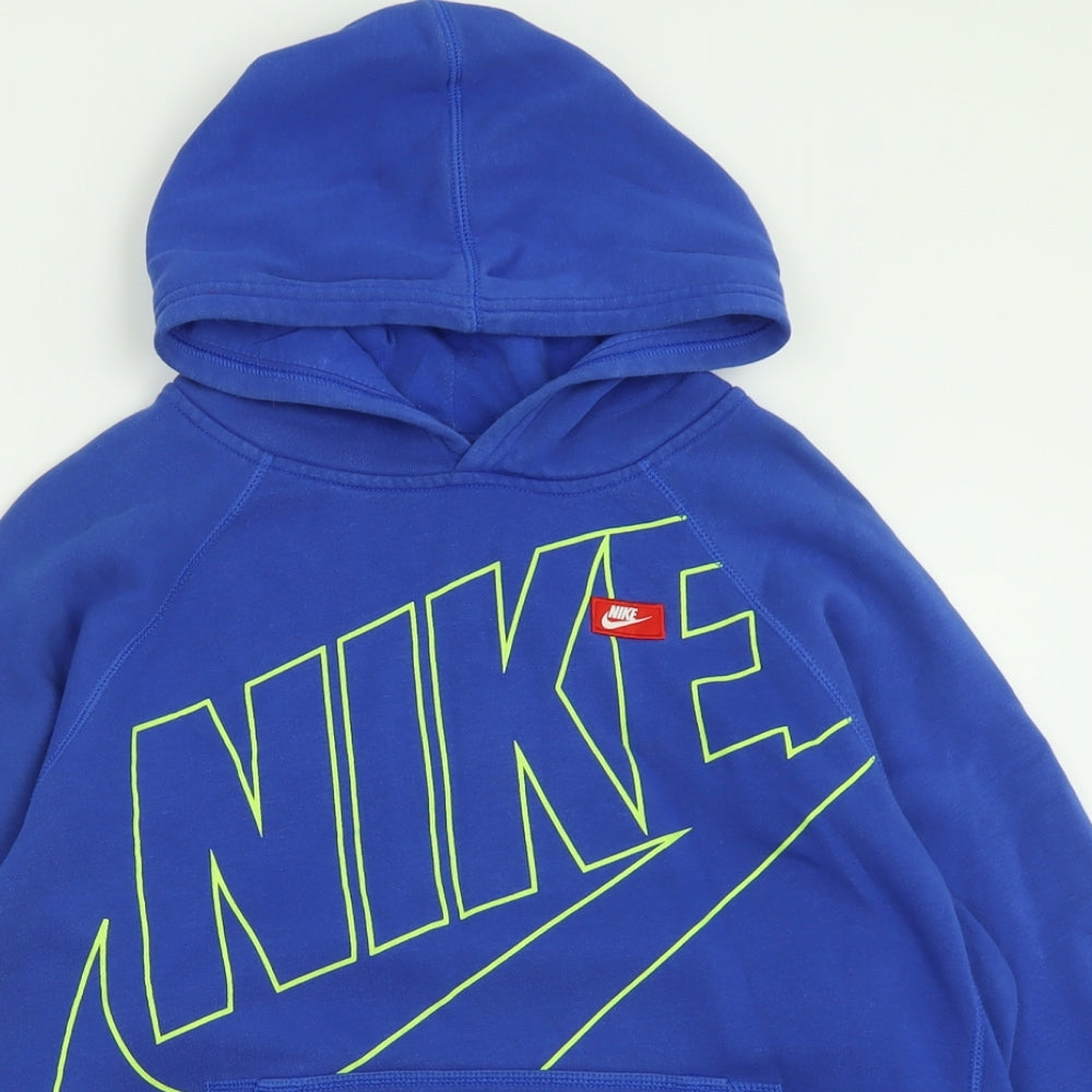 Nike Boys Blue  Cotton Pullover Hoodie Size 13-14 Years  Pullover