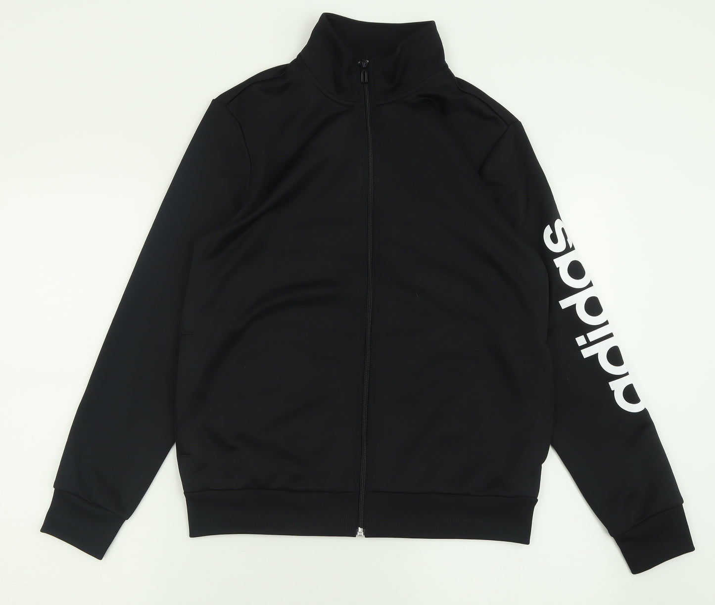 adidas Boys Black  Polyester Full Zip Sweatshirt Size 13-14 Years  Zip