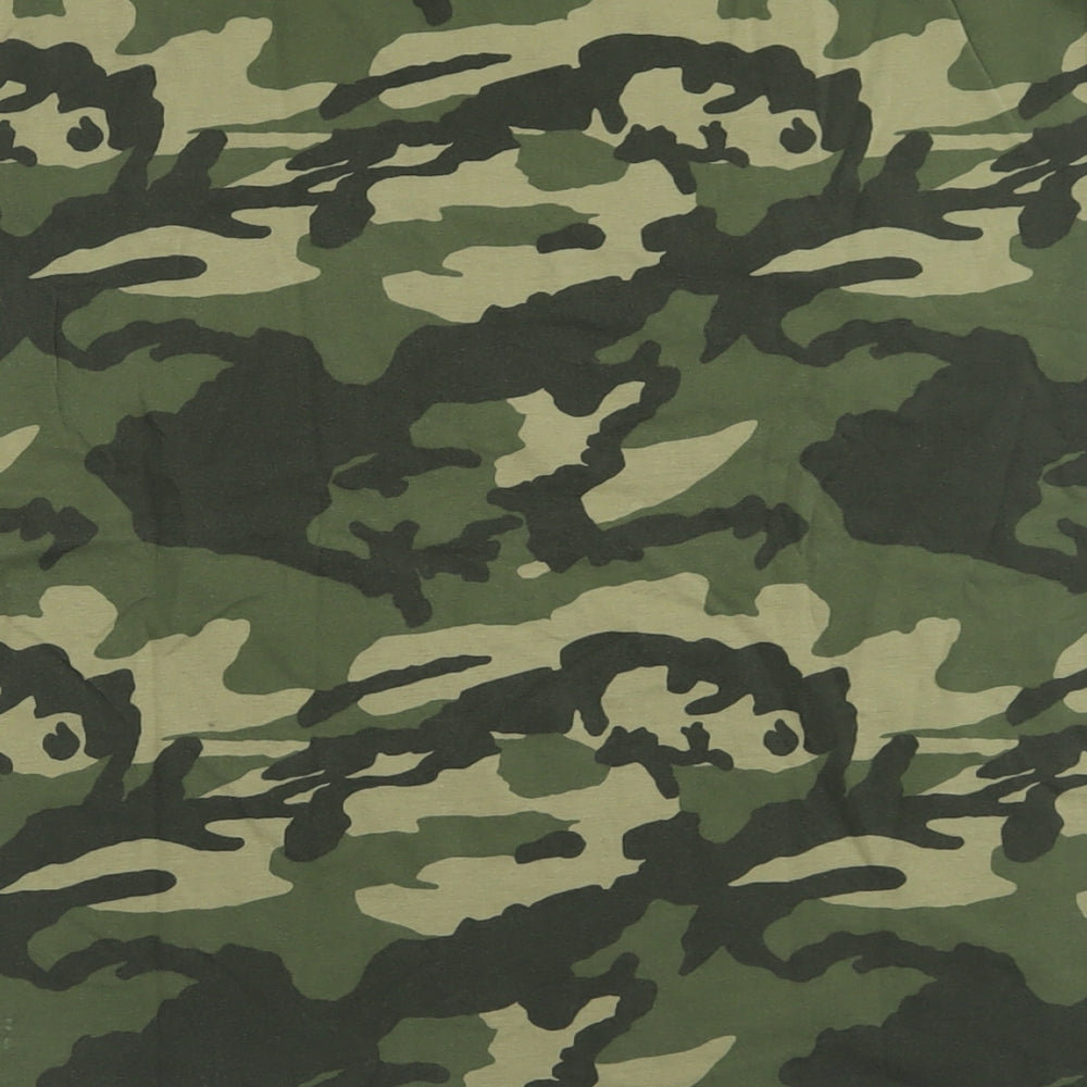 NEXT Boys Green Camouflage Cotton Basic T-Shirt Size 14 Years Crew Neck Pullover