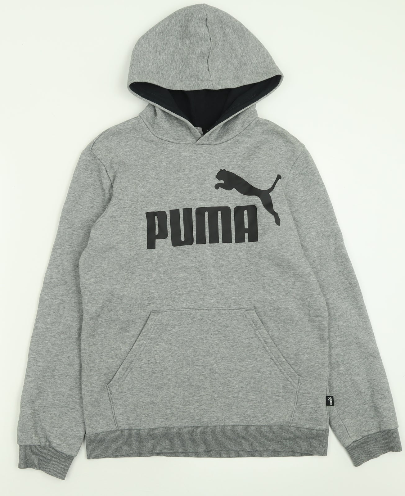 PUMA Boys Grey  Cotton Pullover Hoodie Size 13-14 Years  Pullover