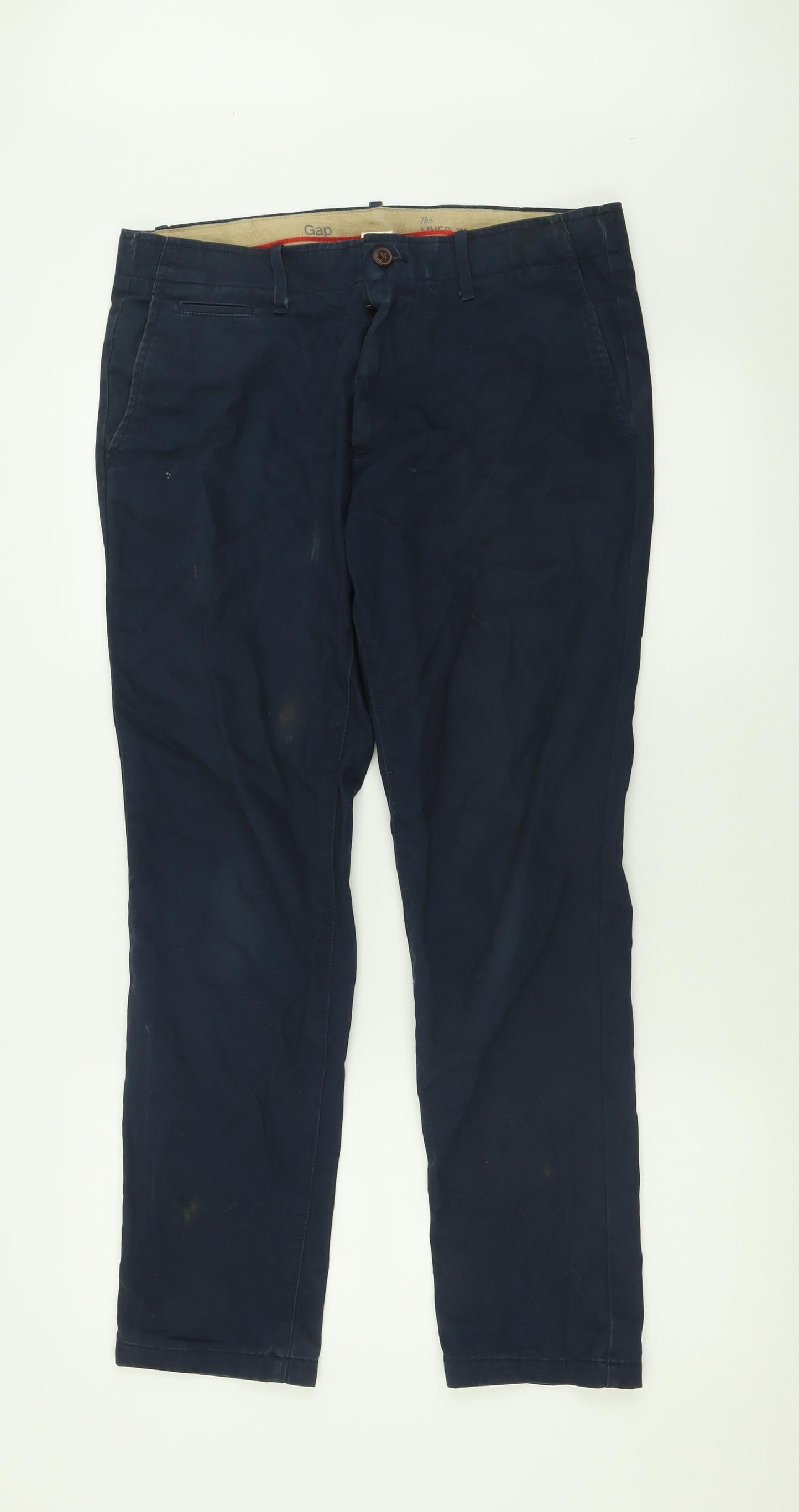 Gap Mens Blue  Cotton Chino Trousers Size 32 L30 in Regular Button