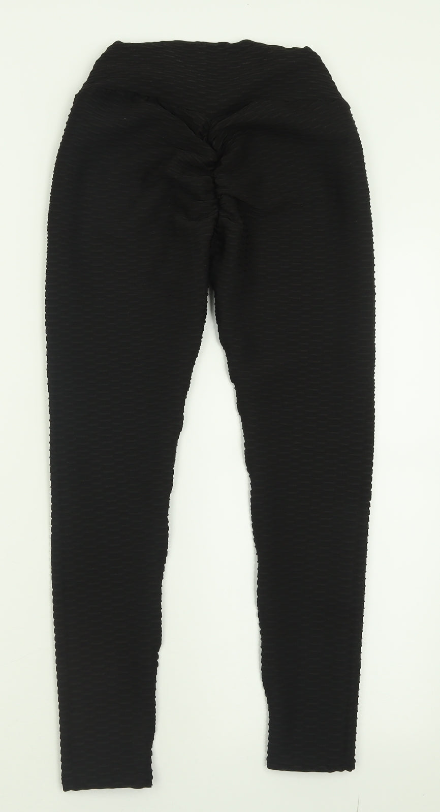 Preworn Womens Black  Polyester Capri Leggings Size 26 in L28 in   - HoneyComb Leggings