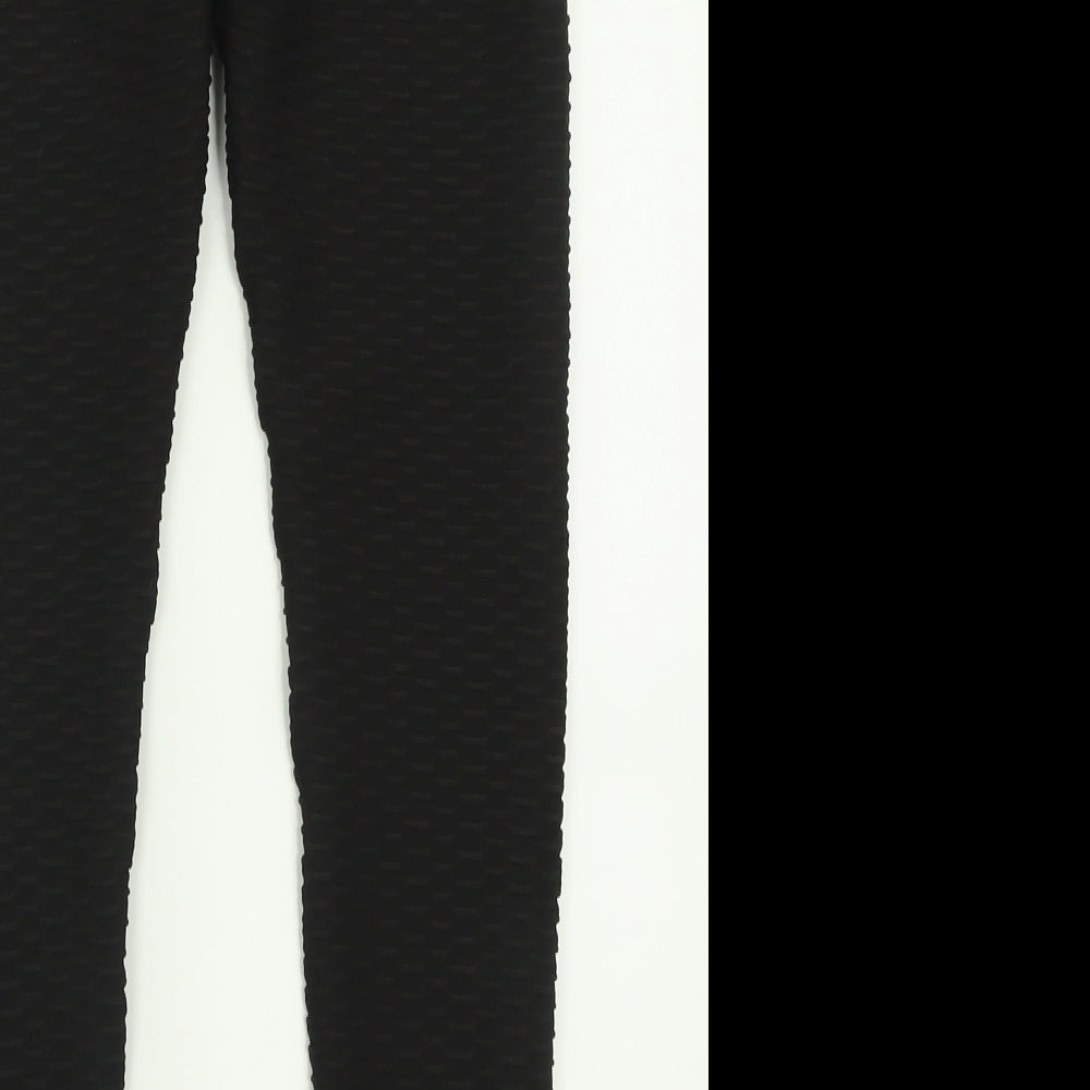 Preworn Womens Black  Polyester Capri Leggings Size 26 in L28 in   - HoneyComb Leggings