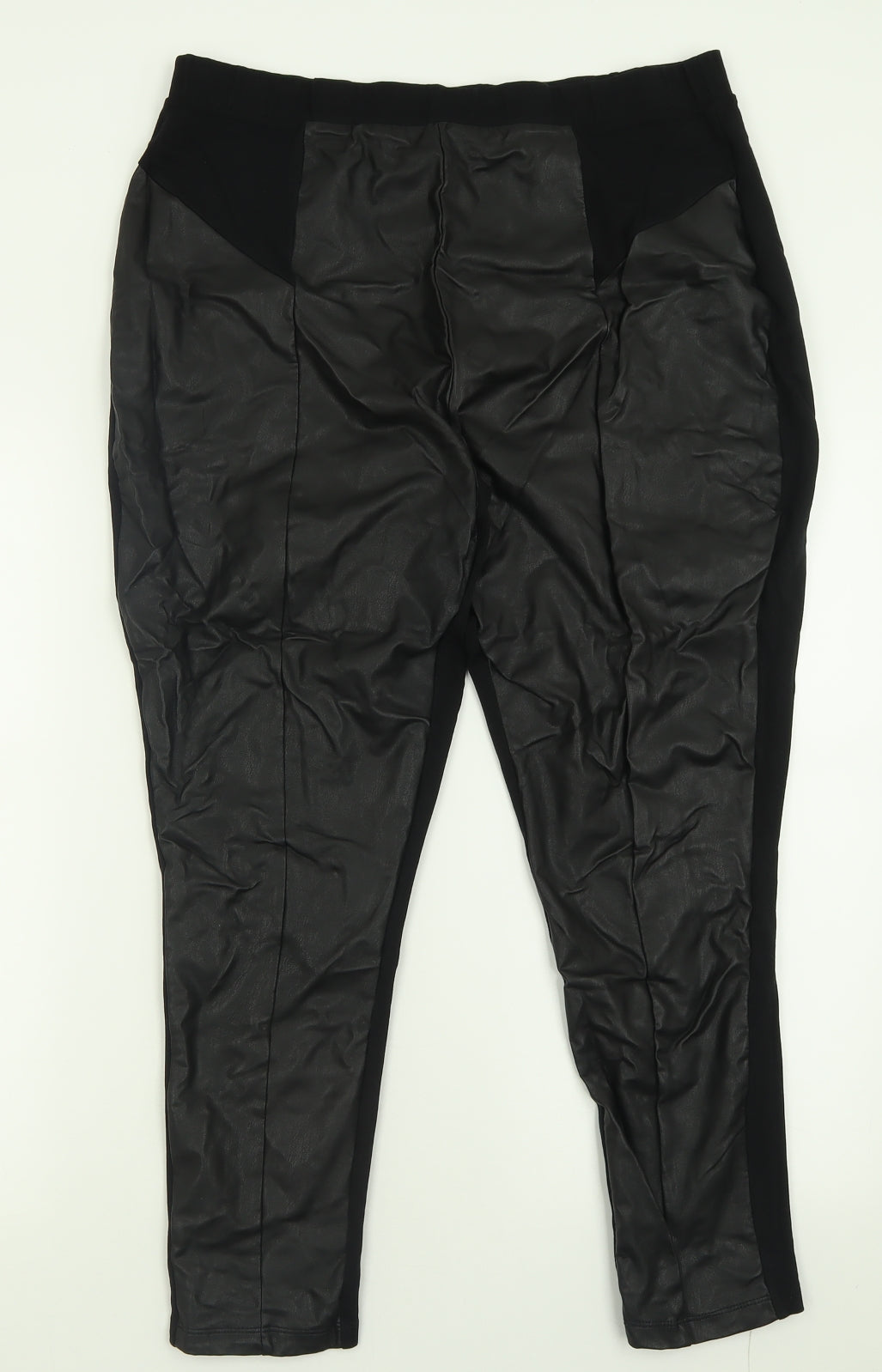 F&F Womens Black  Polyurethane Capri Leggings Size 20 L26 in
