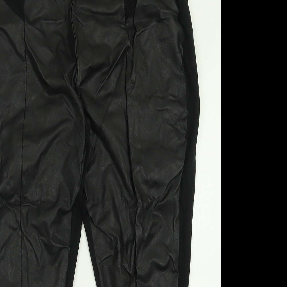 F&F Womens Black  Polyurethane Capri Leggings Size 20 L26 in