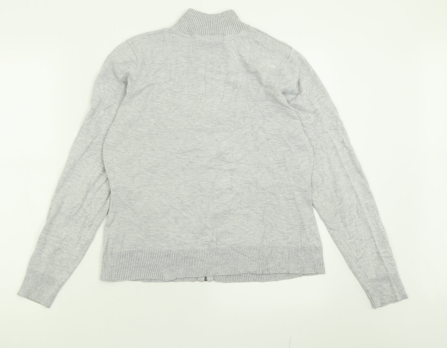Marks and Spencer Womens Grey  Viscose Full Zip Sweatshirt Size 18  Zip