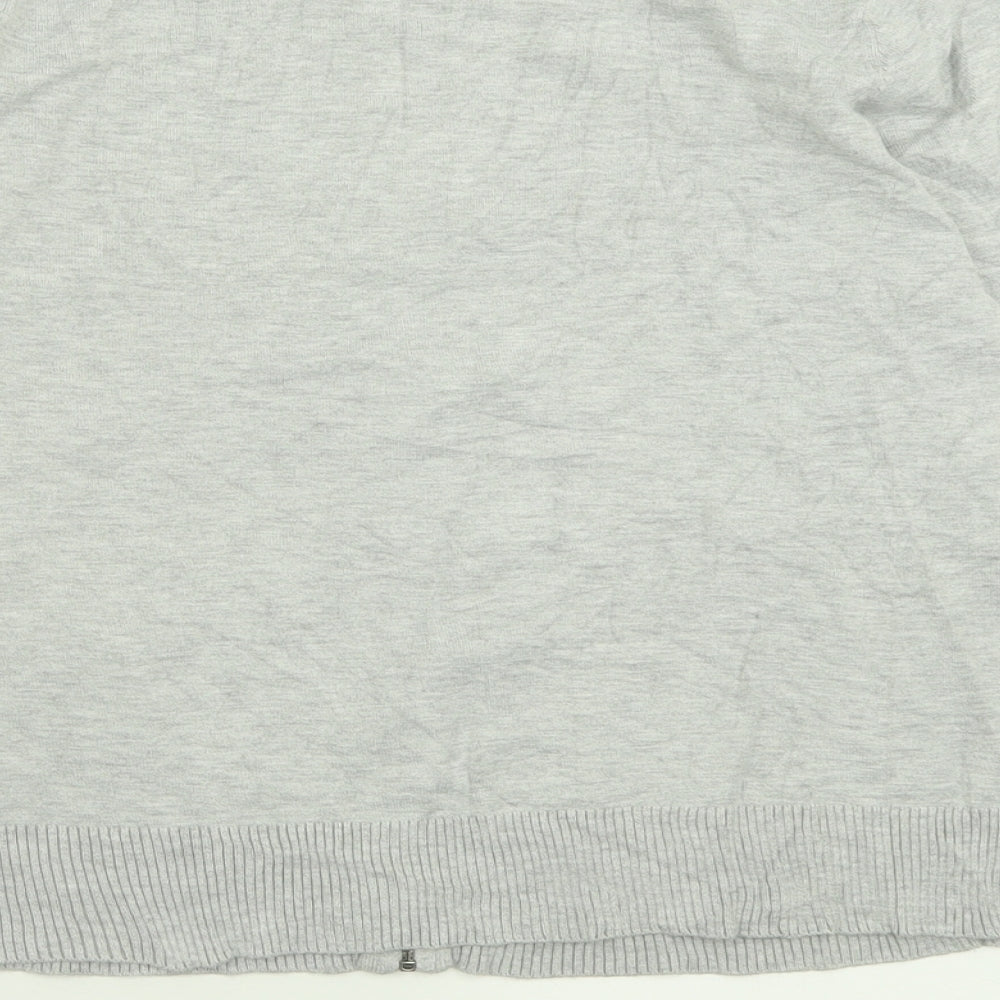 Marks and Spencer Womens Grey  Viscose Full Zip Sweatshirt Size 18  Zip