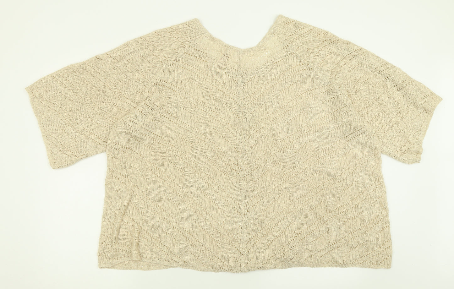 Faded Glory Womens Beige Crew Neck  Acrylic Pullover Jumper Size 22