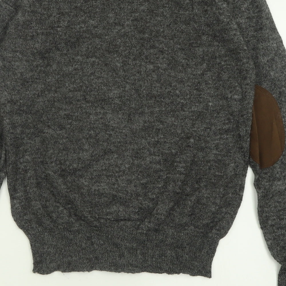 Zara Mens Grey Crew Neck  Acrylic Pullover Jumper Size M