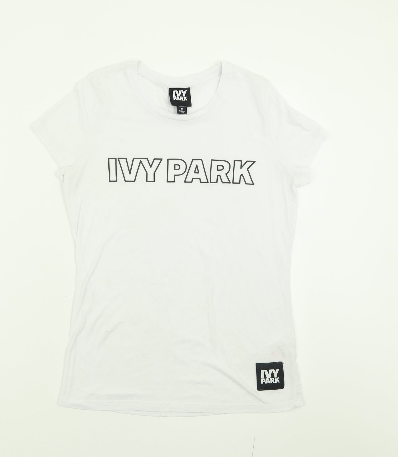 IVY PARK Womens White  Polyester Basic T-Shirt Size S Crew Neck