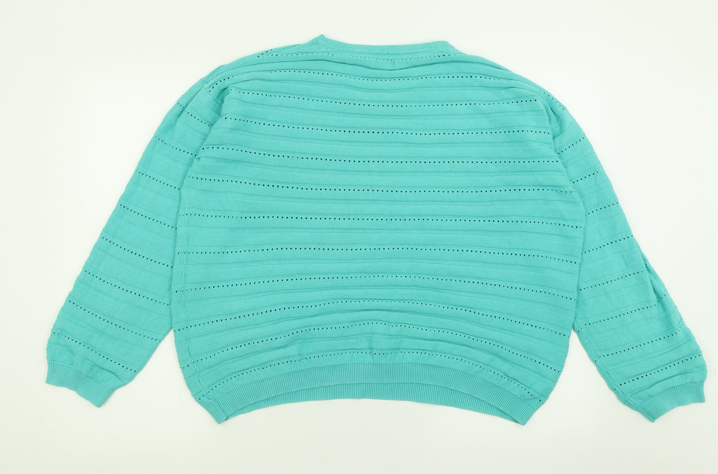 Crew Clothing Womens Green Crew Neck  Cotton Pullover Jumper Size 18