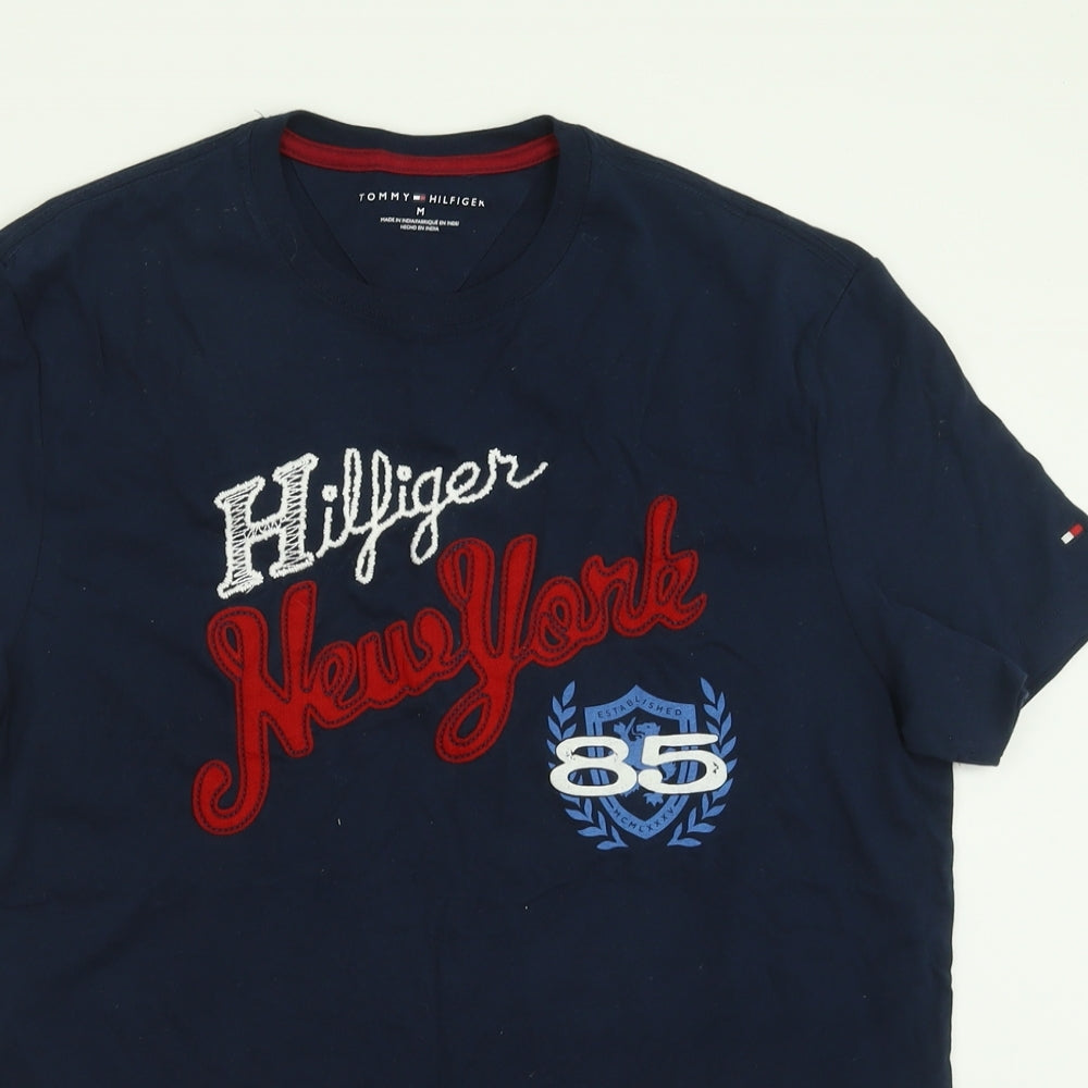 Tommy Hilfiger Mens Blue  Cotton  T-Shirt Size M Crew Neck