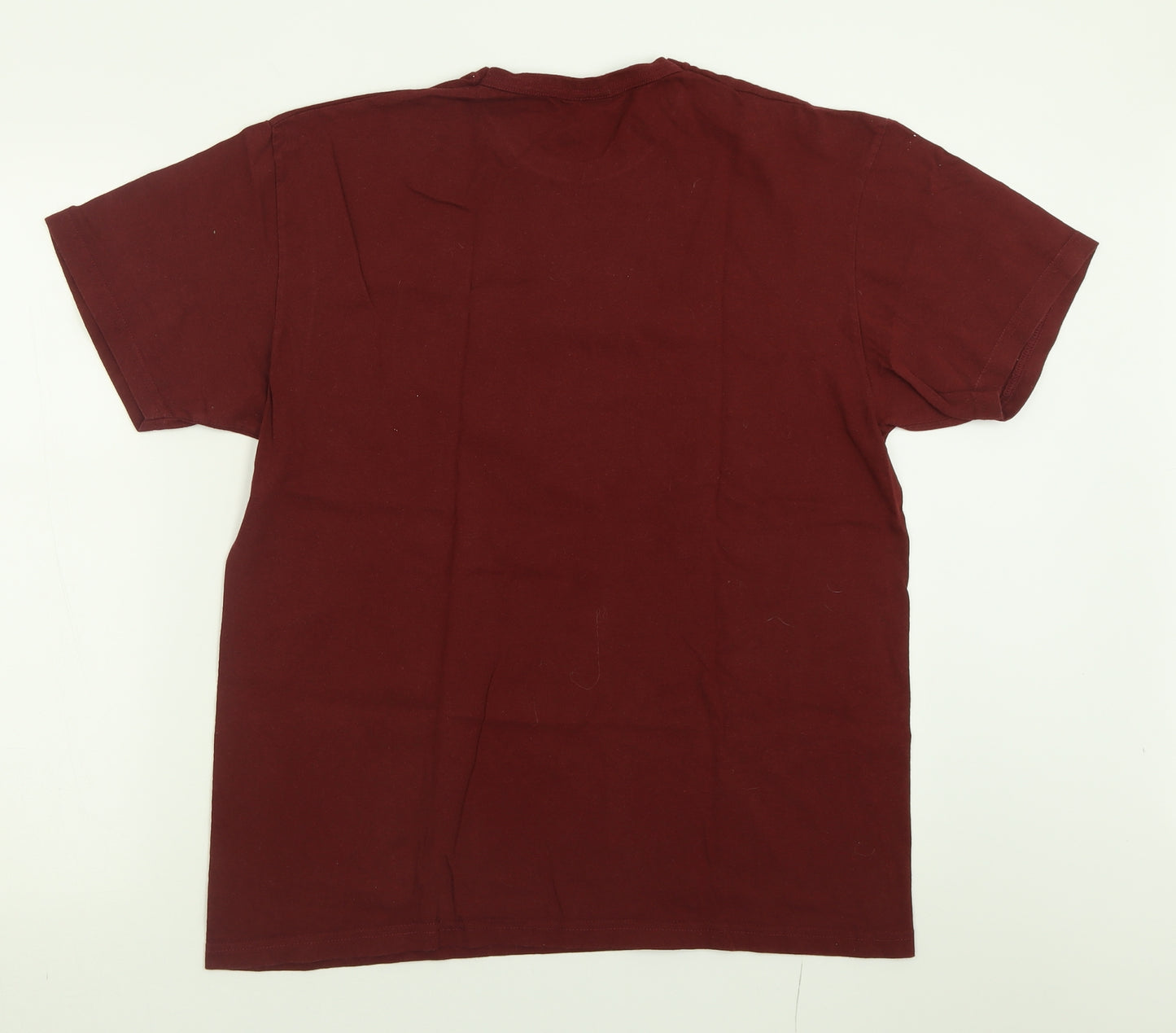 Trinity Mens Red  Cotton  T-Shirt Size L Crew Neck