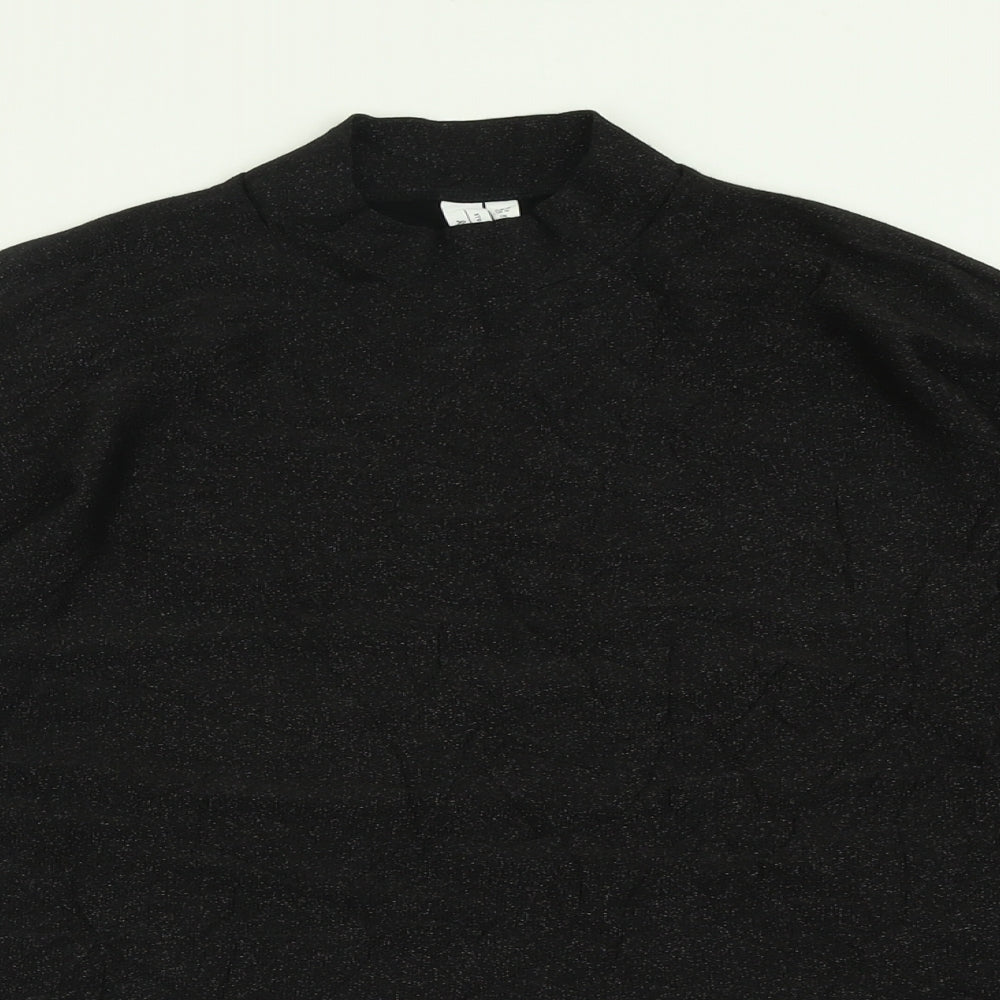 & Other Stories Womens Black  Viscose Basic Blouse Size 10 Crew Neck