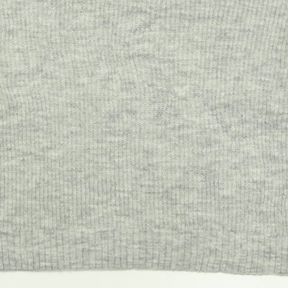 H&M Womens Grey Crew Neck  Acrylic Pullover Jumper Size XS