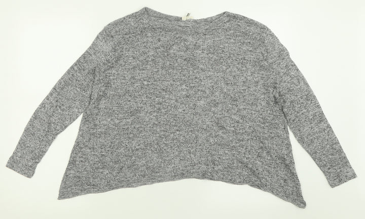 River Island Womens Grey Crew Neck Polyester Pullover Jumper Size 12