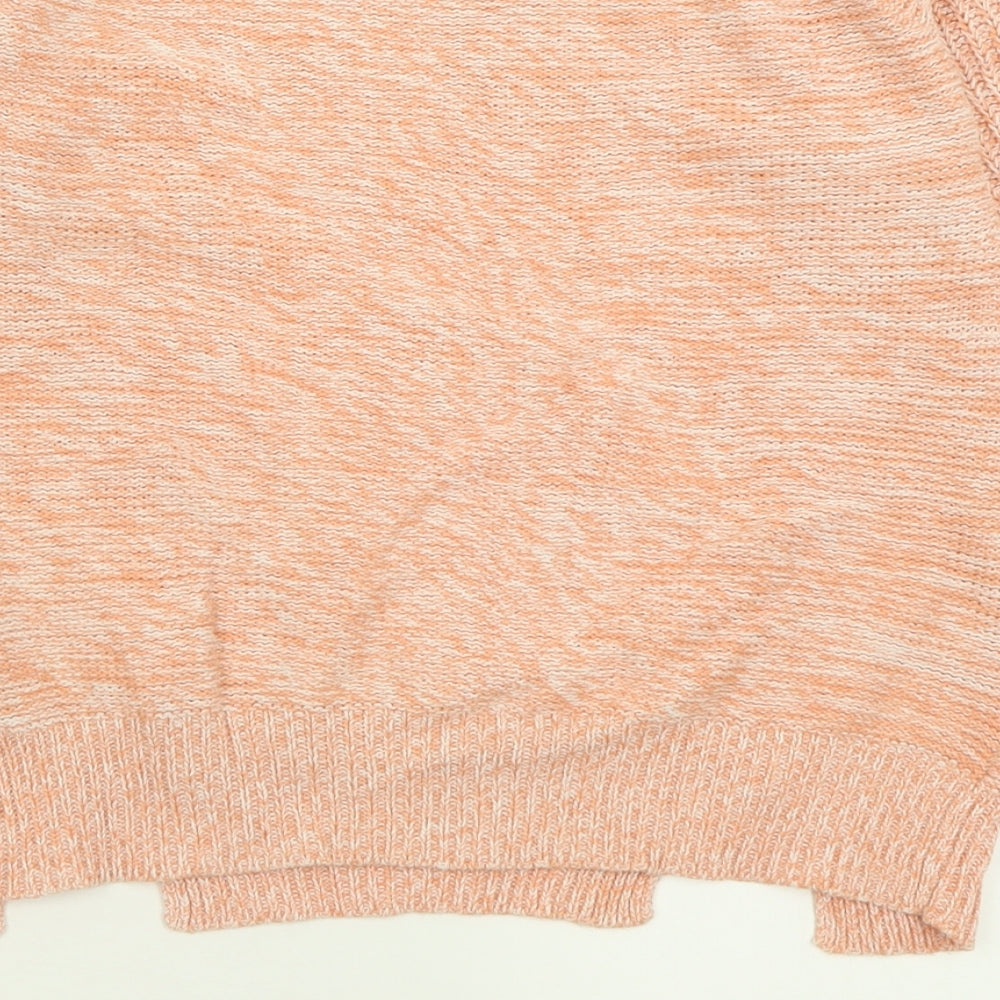 Only Womens Orange Crew Neck  Acrylic Pullover Jumper Size S