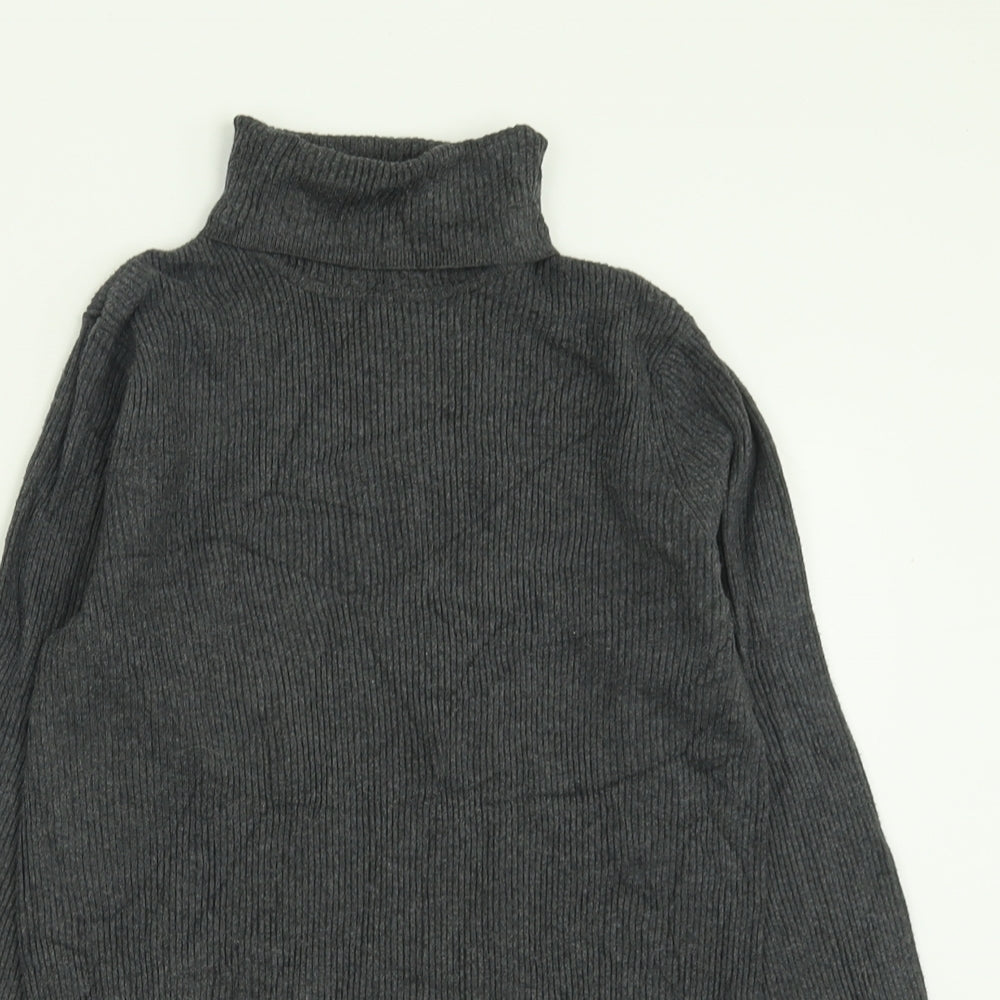 Marks and Spencer Womens Grey Roll Neck  Viscose Pullover Jumper Size 14