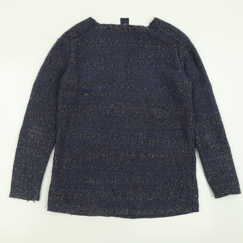 Gap Womens Blue V-Neck  Cotton Pullover Jumper Size S